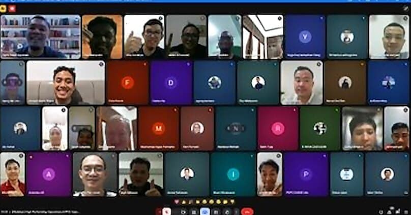 Peserta kelas online PDP melalui video conference