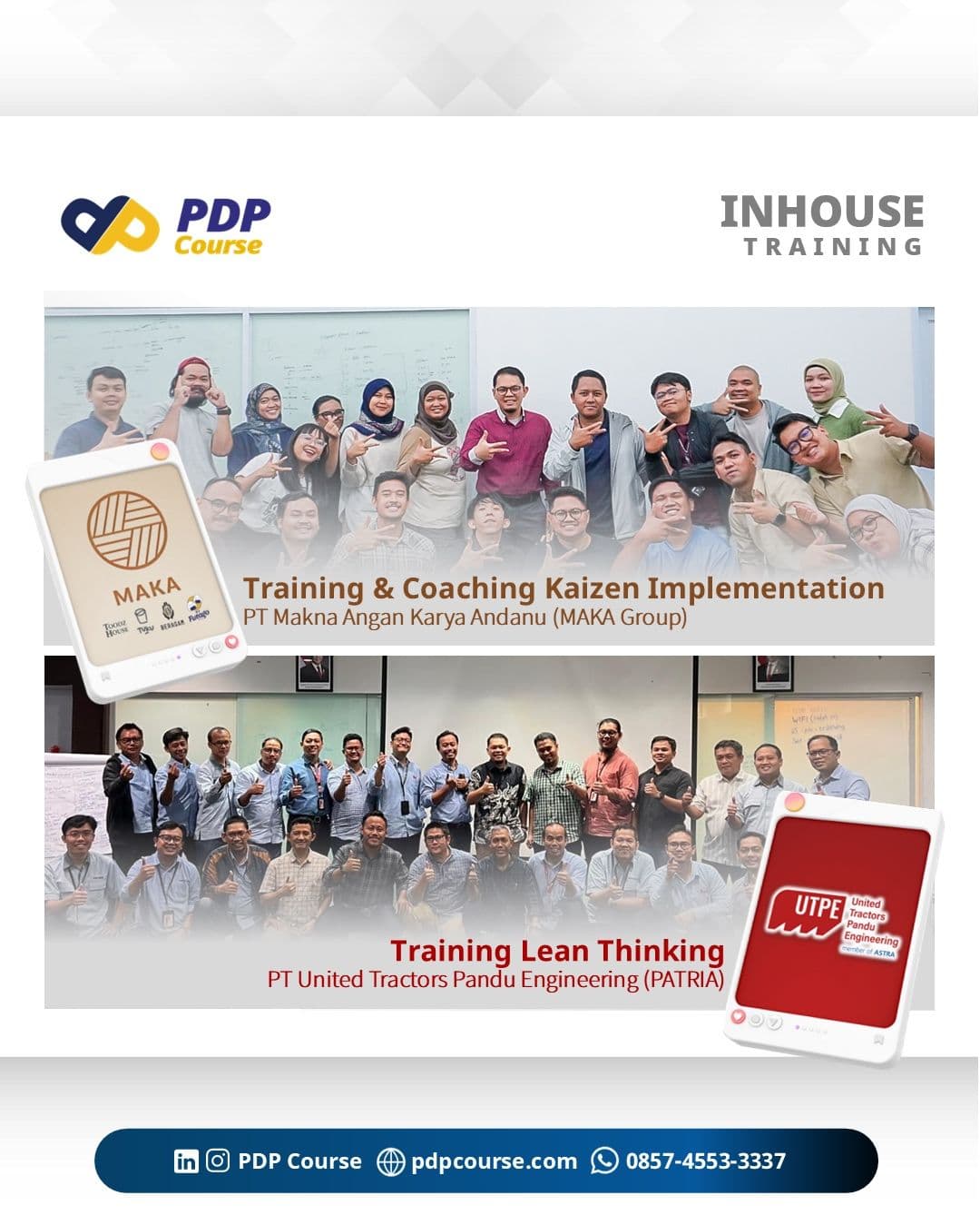 Dokumentasi in-house training PDP Course bersama perusahaan